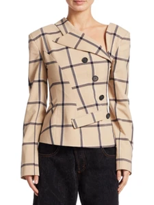 $ 1,6K Monse Mon Louise karierte gedrehte Jacke, Größe 2, neu mit Etikett  - Bild 1 von 8