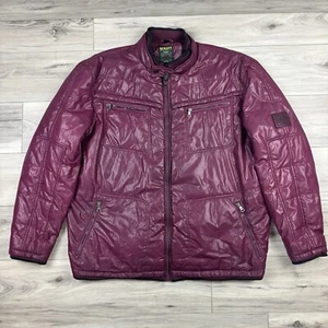 Vintage Schott Puffer Jacket Mens 3XL Full Zip Maroon Full Zip Pockets - Picture 1 of 6
