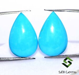 17x11 mm Certified Natural Turquoise Sleeping Beauty Pear Cabs Pair Loose Gems