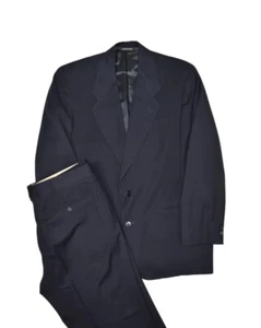 Cerruti 1881 Suit Mens 40 Navy Solid Jacket & Pants Wool 36x27 Italy Todays Man - Picture 1 of 16