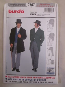 Burda 2767 Historical Man Costume Pattern Victorian Suit Jacket Pants Vest 34-50 - Picture 1 of 2