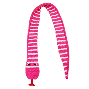 Funny Snake Loop Handmade Knit Neckerchief Warm Novelty Shawl Halloween Scarf - Picture 1 of 35