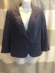 THE LIMITED Women's Medium Jacket Blazer Cotton Chambray Blue 3/4 Sleeve NWT - Picture 1 of 6