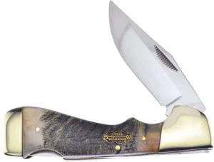 Frost Cutlery Choctaw Lockback Rams Horn Folding Stainless Pocket Knife SW405RH - Picture 1 of 1