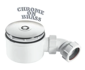 McALPINE Shower Drain Waste with 110mm Chrome BRASS Top for 90mm Tray Base Hole - Picture 1 of 3