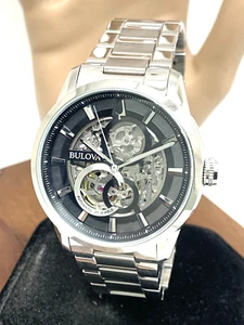 Reloj Hombre Bulova 96A208 Automático Esqueletizado Esfera Negra Acero Inoxidable 43mm - Imagen 1 de 14