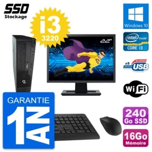 PC Fujitsu E510 Dt Pantalla 22" Intel i3-3220 RAM 16Go SSD 240Go Windows 10 Wifi - Imagen 1 de 8
