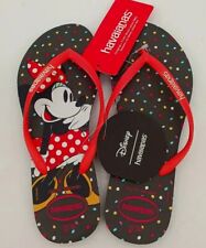 NWT Disney Havaianas Minnie Mouse Havaianas Flip Flops Sz 7/8  Black MSRP $30