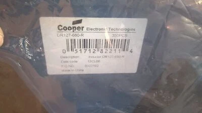 Reel of COOPER BUSSMAN DR127-680-R Inductor 68uH 20% 100KHz Ferrite 2.44A T/R - Image 1 of 3
