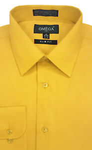Mens Solid Slim Fit Premium Dress Shirt, Various Colors, Sleeve lengths.