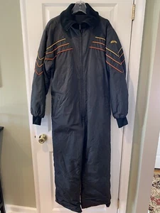1980s Vintage Bombardier Ski-Doo Snowmobile Suit Men’s Medium Black - Picture 1 of 10