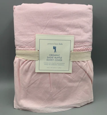 Pottery Barn Kids Organic Sadie Ruffle Duvet Cover Light Pink Twin #N37 - Image 1 of 4