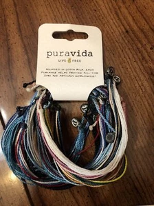 Pura Vida Friendship Pack Lot Of 10 Brand New With Tags Different Colors Blck/wh - Picture 1 of 6