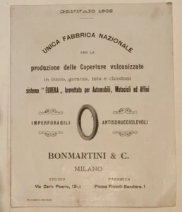 Bonmartini Milano Fabbrica Abdeckungen Eureka Autos Motorräder 1905 - Bild 1 von 2