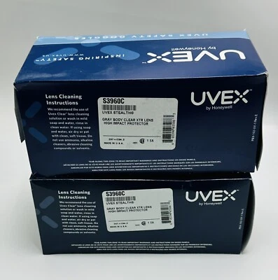 2 Piezas UVEX S3960C Gafas de Seguridad Sigilosas Lente Antiniebla Uvextreme Transparente, Cuerpo Gris Foto 1 de 4