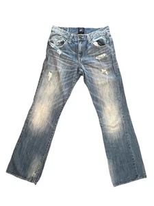Y2k Rock Republic Henlee Jeans Mens 32 Blue Bootcut Flares Relaxed Flap Pocket - Picture 1 of 12