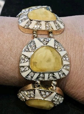 Linda Declaração Ann Taylor Strass Amarelo Marled, Colar Esmaltado - Imagem 1 de 3