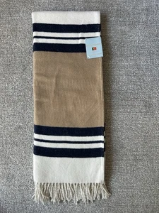 Roca Home Navy Blue Beige Throw Blanket Made In Portugal Cotton Blend 50 x 67 - Picture 1 of 5