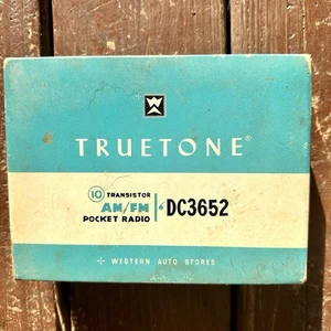 Radio tascabile completa vintage True Tone DC3642 transistor AM/FM non testata - Foto 1 di 18