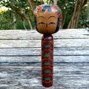 Vintage Hand-Painted Kokeshi Doll Traditional Japanese Wooden Doll Folk Art 12" - Picture 1 of 9