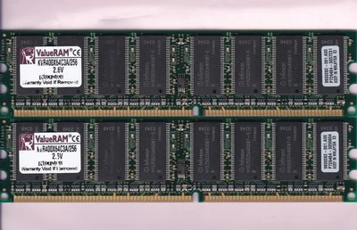 512MB 2x256MB DDR-400 PC3200 KINGSTON KVR400X64C3A/256 Memory KIT DDR1 INFINEON - Image 1 of 2
