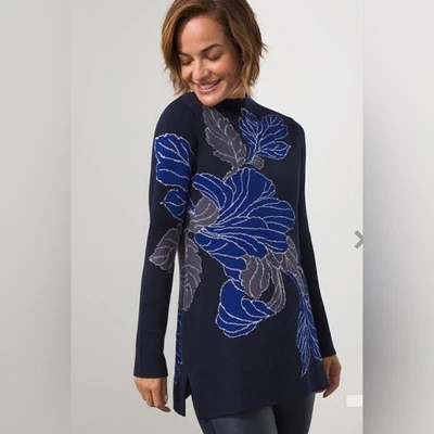 Suéter Pullover Chicos Floral Cuello Simulado Talla 0 Pequeño 4 Foto 1 de 4