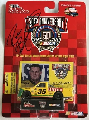 Гоночные чемпионы No35 Рон Барфилд Орто NASCAR 50-я годовщина подпись ремесленника - Изображение 1 из 4