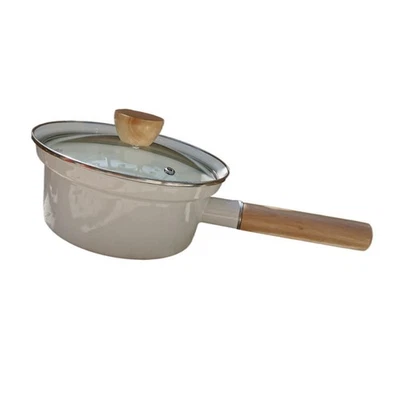 Japanischer Milchtopf Aus Emaille Mit Skala, Induktions- Und Gasgeeignet, Ideal - Bild 1 von 4