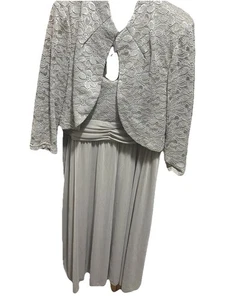 R&M Richard’s Mother Of Bride Dress Tanish Plus Size 16 - Picture 1 of 9
