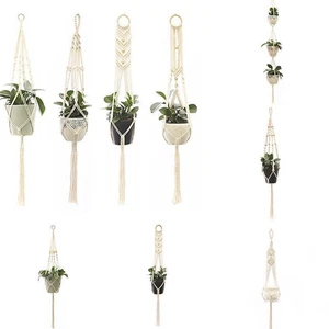 Macrame Plant Decor Hanger Rope Flower Pot Garden Hanging Planter Basket - Picture 1 of 13