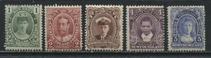 Newfoundland 1911 Royal Family 1 cent to 5 cents mint o.g. hinged - Picture 1 of 1