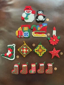 LOTE 14 ADORNOS NAVIDAD HECHOS A MANO PUNTO GANCHILLO FIELTRO HILO OTRA ABUELA - Imagen 1 de 11