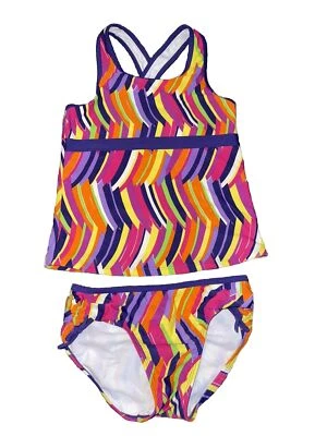 L.L.BEAN girls UPF~50 Lined Tankini Size 10 Multi Color Swimming Suit - Изображение 1 из 4