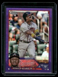 2023 Topps Chrome Logofractor #39 Ronald Acuna Jr Purple Refractor 99/250 -766 - Picture 1 of 2