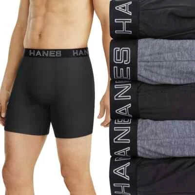 Paquete de 5 calzoncillos boxer grandes Hanes Ultimate ComfortFlex Fit para hombre 36-38 Foto 1 de 4