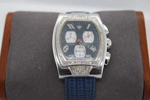 Aqua Master Men’s Diamond Men's Watch Lether Band #18913B - Picture 1 of 6