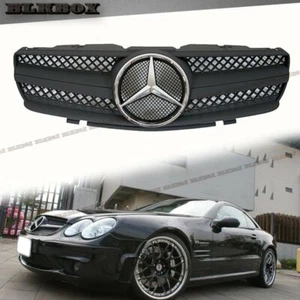 Fit BZ 03-06 R230 SL-Convertible Front Bumper Grille CH Paint Matte Black Look - Picture 1 of 3
