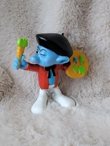 Peyo Smurf Painter 2011 Happy Meal McDonalds Toy PVC Figure - Picture 1 of 7