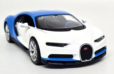 Maisto 1/24 Bugatti Chiron Blue / White Supercar Diecast Scale Model Car - Image 1 of 4