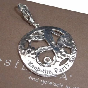 SILPADA Sterling 925 15 Jahre Jubiläum Charm Anhänger Keep The Party Going - Bild 1 von 12