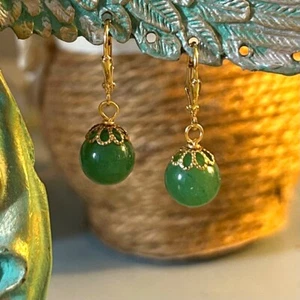 Grüne Aventurin Ohrhänger von CurlanceCreations - Bild 1 von 3