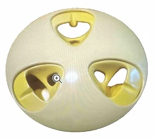 1960's HJ Stotter Rare 8"Flying Saucer Melamine Ashtray Yellow cream Turning Top - Picture 1 of 8