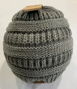 C.C Beanie Women's Thick Knit Winter Beanie Hat Melange Grey NWT - Picture 1 of 12