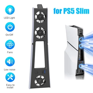 Quiet External Cooling Fan For PS5 Slim Disc/Digital Console LED + USB 3.0 Port - Picture 1 of 11
