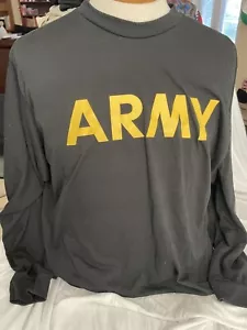US Army Shirt Adult X-Large Black Yellow Long Sleeve Cotton Mens XL - Picture 1 of 5