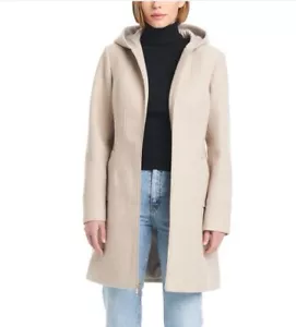 Giacca donna Vince Camuto con cappuccio ecopelle zip lunghezza media marrone taglia SMALL - Foto 1 di 6
