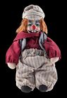 Vintage Evil Scary Creepy Heavy Porcelain Bearded Hobo Clown With Hat & Overalls