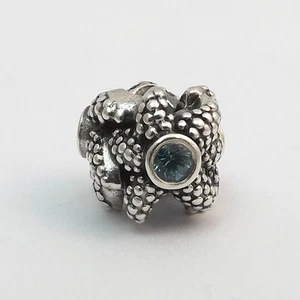 Pandora Sterling Silver Sea Star Turquoise Spinel Retired Bead Charm 791163SST - Picture 1 of 5