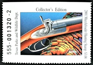 2001 Texas Muzzleloader Stamp, Collector's Edition - Picture 1 of 2