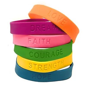 48 Motivational Wristbands - Positive Message Rubber Bracelets for Kids, Bulk... - Picture 1 of 4